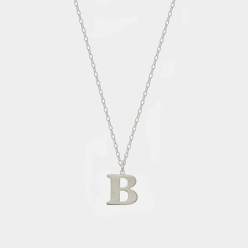Naszyjnik z literką B srebrny