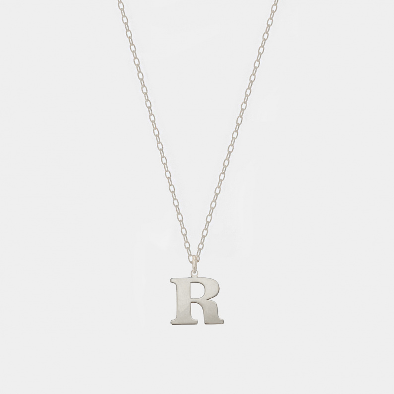 Naszyjnik z literką R srebrny