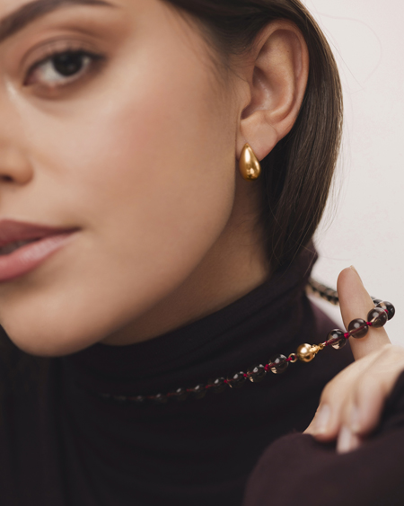 sztyfty łezki pokryte złotem